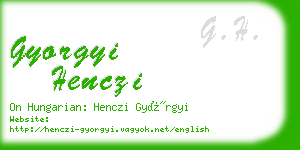 gyorgyi henczi business card